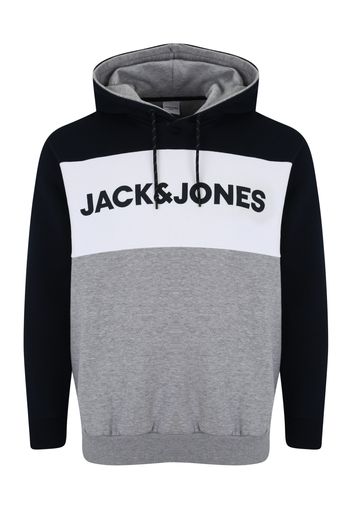 Jack & Jones Plus Felpa  navy / grigio / bianco