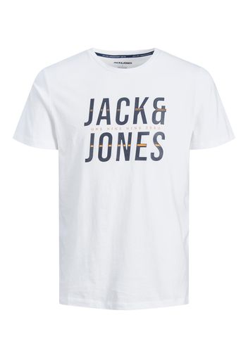 Jack & Jones Plus Maglietta 'XILO'  navy / arancione / offwhite