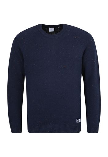 Jack & Jones Plus Pullover 'WOODLAND'  blu / navy / arancione / offwhite