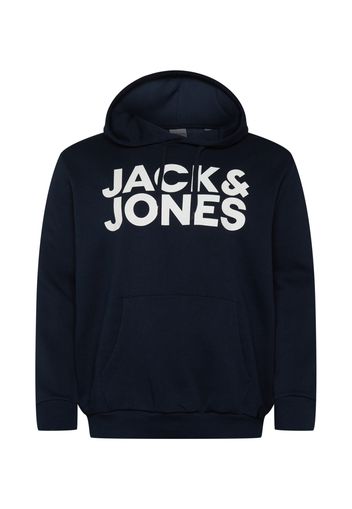 Jack & Jones Plus Felpa 'JJECORP'  blu scuro / bianco