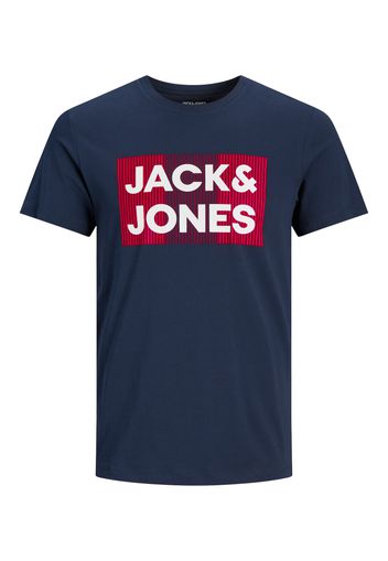 Jack & Jones Plus Maglietta  navy / rosso chiaro / bianco