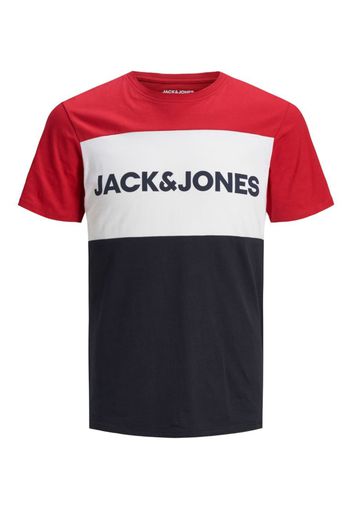 Jack & Jones Plus Maglietta  blu scuro / melone / bianco