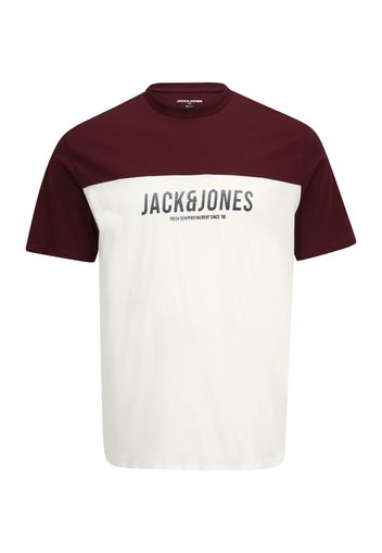 Jack & Jones Plus Maglietta 'Dan'  blu notte / rosso vino / bianco