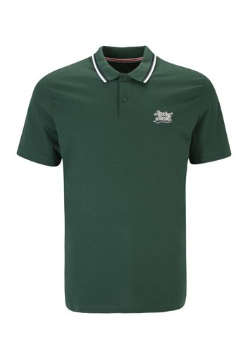 Jack & Jones Plus Maglietta 'TREVOR'  verde scuro / bianco