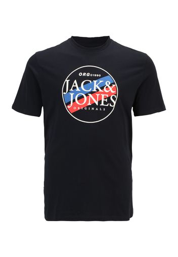 Jack & Jones Plus Maglietta 'Codyy'  blu / blu notte / rosso / bianco