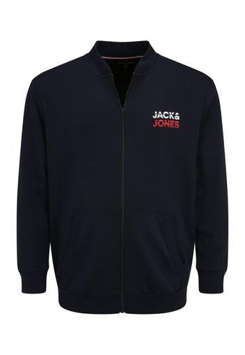 Jack & Jones Plus Giacca di felpa 'ATLAS'  navy / rosso / bianco