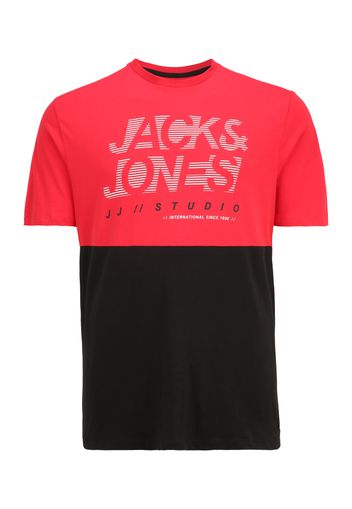 Jack & Jones Plus Maglietta 'MARCO'  rosso / nero / bianco