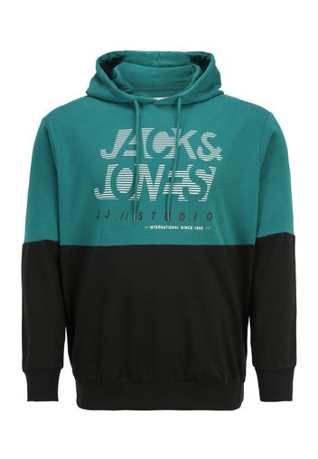 Jack & Jones Plus Felpa 'MARCO'  smeraldo / nero / bianco