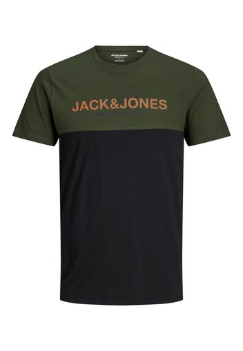 Jack & Jones Plus Maglietta 'Urban'  verde scuro / arancione scuro / nero