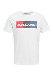 Jack & Jones Plus Maglietta  offwhite / rosso / blu cielo / nero