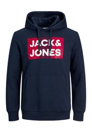 Jack & Jones Plus Felpa 'JJECORP'  navy / bianco / rosso