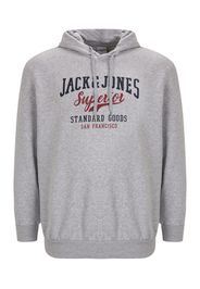 Jack & Jones Plus Felpa  grigio chiaro / navy / rosso fuoco