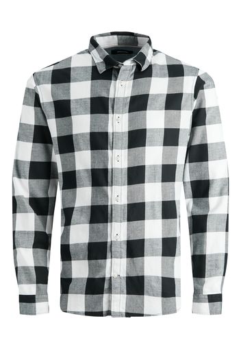 JACK & JONES Camicia 'EGINGHAM'  bianco / nero