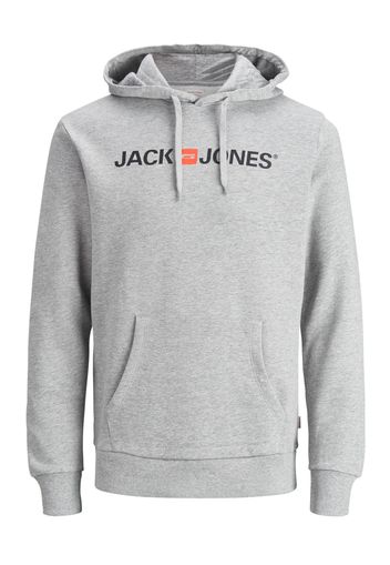 JACK & JONES Felpa  nero / grigio scuro / arancione