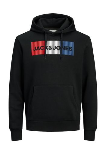 JACK & JONES Felpa  nero / rosso / bianco / blu