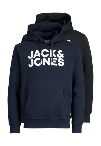 JACK & JONES Felpa  nero / navy / bianco