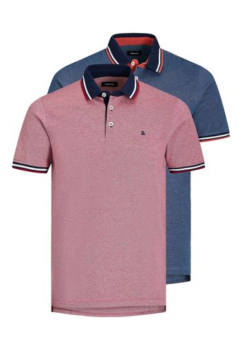 JACK & JONES Maglietta 'Paulos'  rosso pastello / navy / blu scuro / bianco / arancione scuro