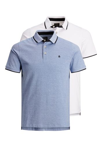 JACK & JONES Maglietta 'Paulos'  blu chiaro / bianco / blu scuro