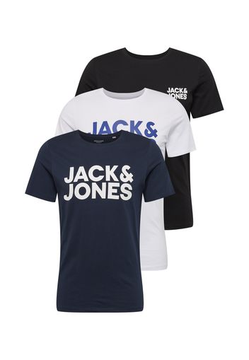 JACK & JONES Maglietta  bianco / nero / navy