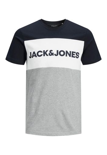 JACK & JONES Maglietta  blu / bianco / grigio