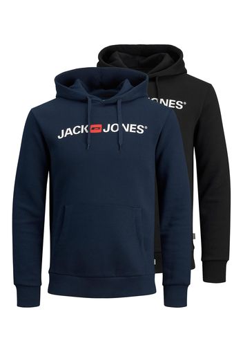 JACK & JONES Felpa  nero / blu / bianco