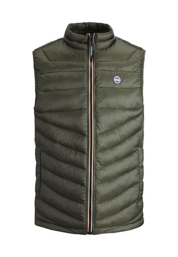 JACK & JONES Gilet 'HERO'  marrone chiaro / verde scuro / bianco / blu scuro