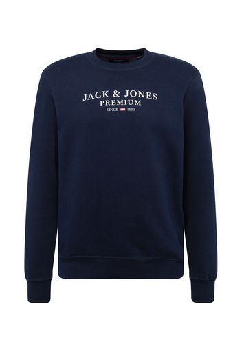 JACK & JONES Felpa 'BLUASTON'  navy / bianco / rosso chiaro