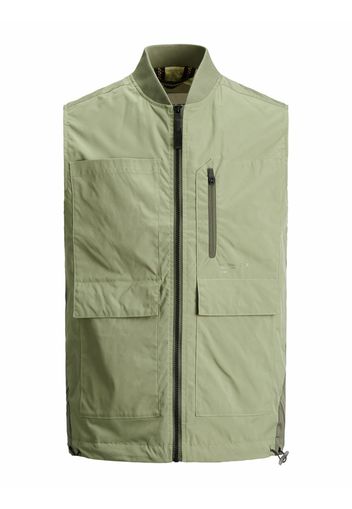 JACK & JONES Gilet 'David'  oliva / verde chiaro