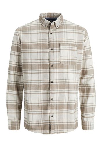 JACK & JONES Camicia 'Walter'  marrone chiaro / offwhite