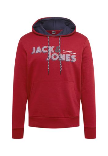 JACK & JONES Felpa 'FRIDAY'  blu scuro / bordeaux / bianco