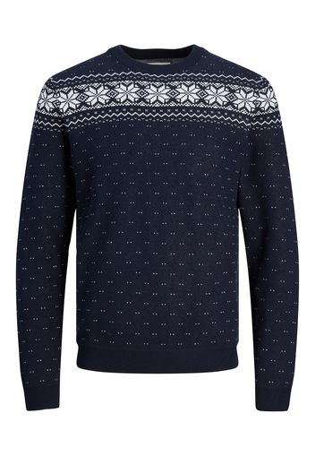 JACK & JONES Pullover 'XMAS'  marino / bianco