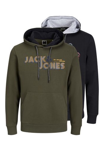 JACK & JONES Felpa 'FRIDAY'  giallo / cachi / nero / bianco