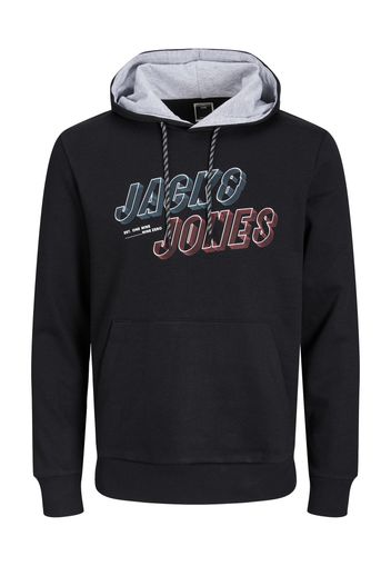 JACK & JONES Felpa 'Friday'  blu colomba / rosso scuro / nero / bianco