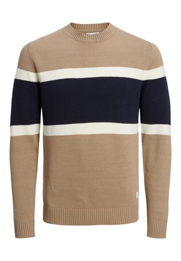 JACK & JONES Pullover  beige scuro / navy / bianco