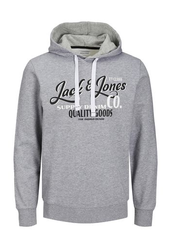 JACK & JONES Felpa 'ANDY'  marino / grigio sfumato / bianco