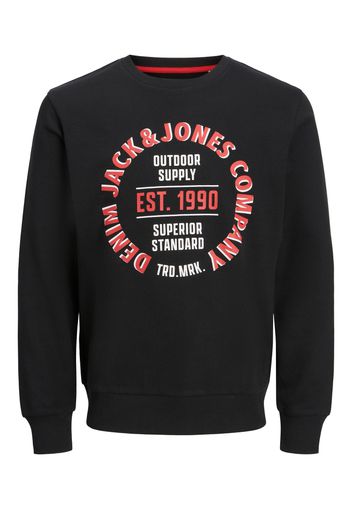 JACK & JONES Felpa 'Andy'  rosso / nero / bianco