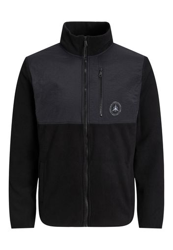 JACK & JONES Giacca di pile 'FILO'  nero / bianco