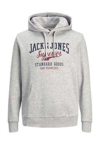 JACK & JONES Felpa  navy / grigio chiaro / rosso scuro