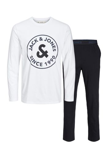 JACK & JONES Pigiama lungo 'AARON'  navy / blu notte / bianco