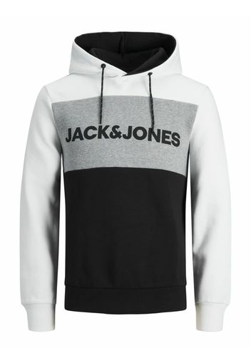 JACK & JONES Felpa  grigio sfumato / nero / bianco