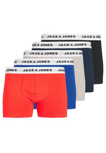 JACK & JONES Boxer  blu / grigio sfumato / rosso chiaro / nero