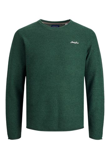 JACK & JONES Pullover 'Paul'  verde scuro / bianco