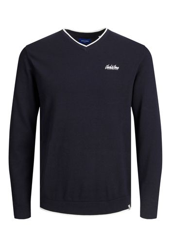 JACK & JONES Pullover 'Tons'  navy / bianco