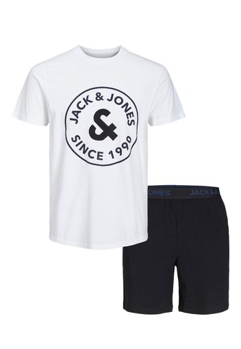 JACK & JONES Pigiama corto 'AARON'  nero / bianco