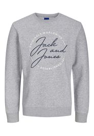 JACK & JONES Felpa 'JERRY'  grigio / bianco / navy