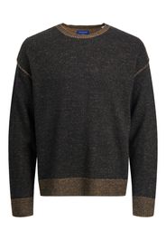 JACK & JONES Pullover 'REDIT'  nero / marrone chiaro