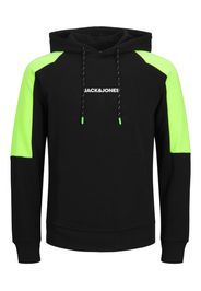 JACK & JONES Felpa 'GLOBUS'  verde neon / nero / bianco