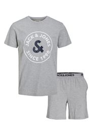 JACK & JONES Pigiama corto 'AARON'  grigio sfumato / nero / bianco