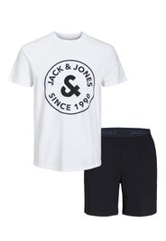 JACK & JONES Pigiama corto 'AARON'  nero / bianco