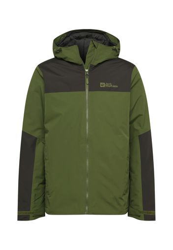 JACK WOLFSKIN Giacca per outdoor 'JASPER'  verde chiaro / nero